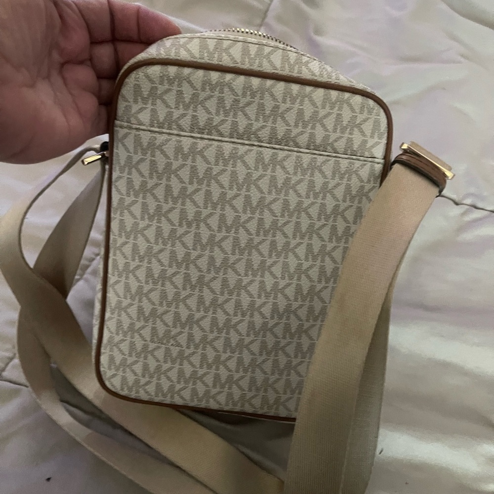 Michael Kors Monogram Tan Messenger Bag